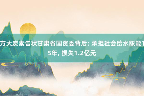 方大炭素告状甘肃省国资委背后: 承担社会给水职能15年, 损失1.2亿元