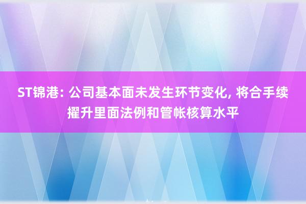 ST锦港: 公司基本面未发生环节变化, 将合手续擢升里面法例和管帐核算水平