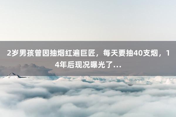 2岁男孩曾因抽烟红遍巨匠，每天要抽40支烟，14年后现况曝光了…