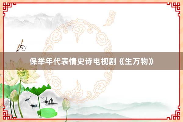 保举年代表情史诗电视剧《生万物》