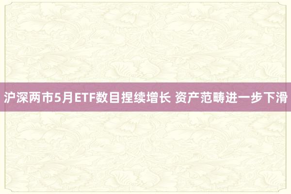 沪深两市5月ETF数目捏续增长 资产范畴进一步下滑