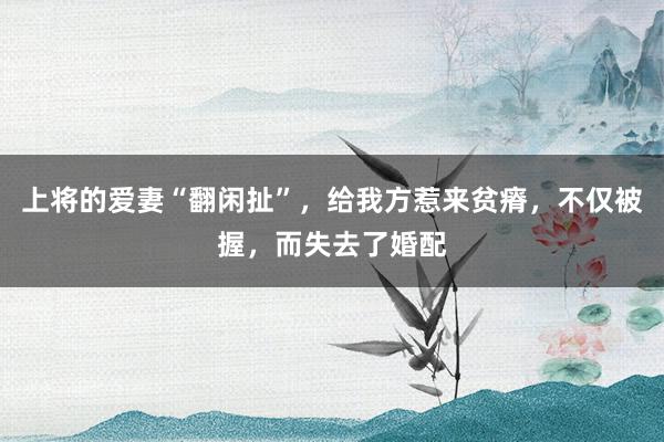 上将的爱妻“翻闲扯”，给我方惹来贫瘠，不仅被握，而失去了婚配