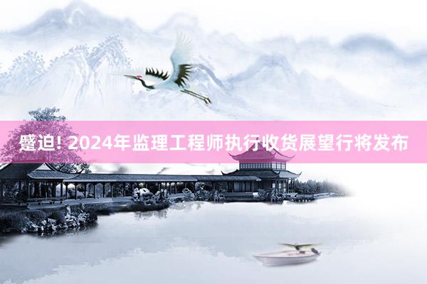 蹙迫! 2024年监理工程师执行收货展望行将发布