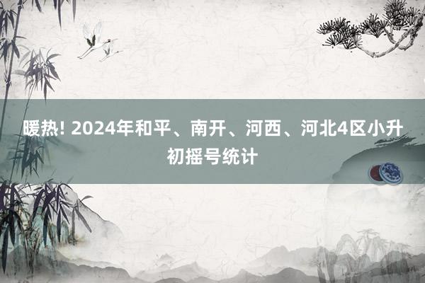 暖热! 2024年和平、南开、河西、河北4区小升初摇号统计