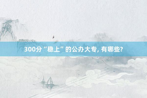 300分“稳上”的公办大专, 有哪些?