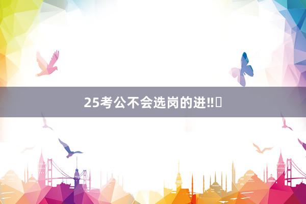 25考公不会选岗的进‼️