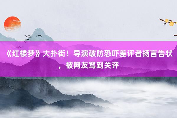 《红楼梦》大扑街！导演破防恐吓差评者扬言告状，被网友骂到关评