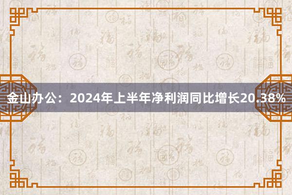 金山办公：2024年上半年净利润同比增长20.38%